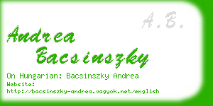 andrea bacsinszky business card